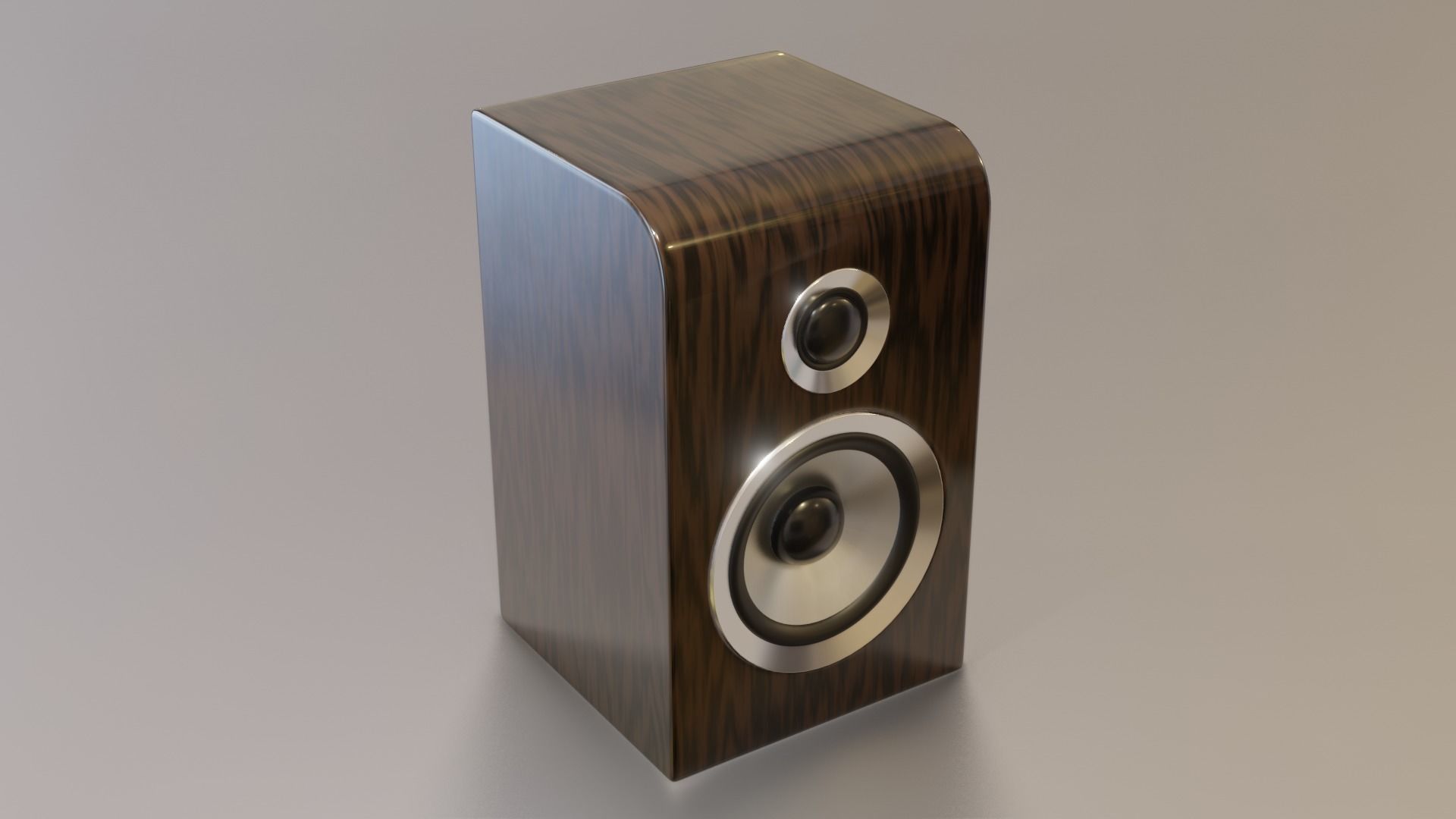 Wood speaker Low-poly 3D model_1