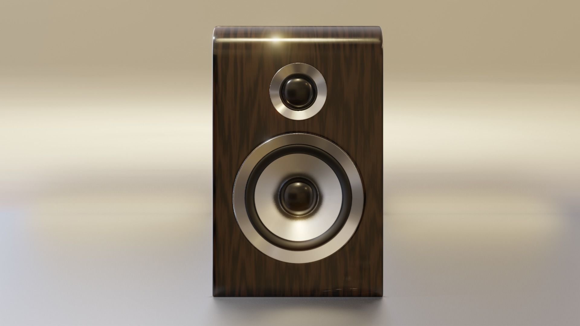 Wood speaker Low-poly 3D model_4