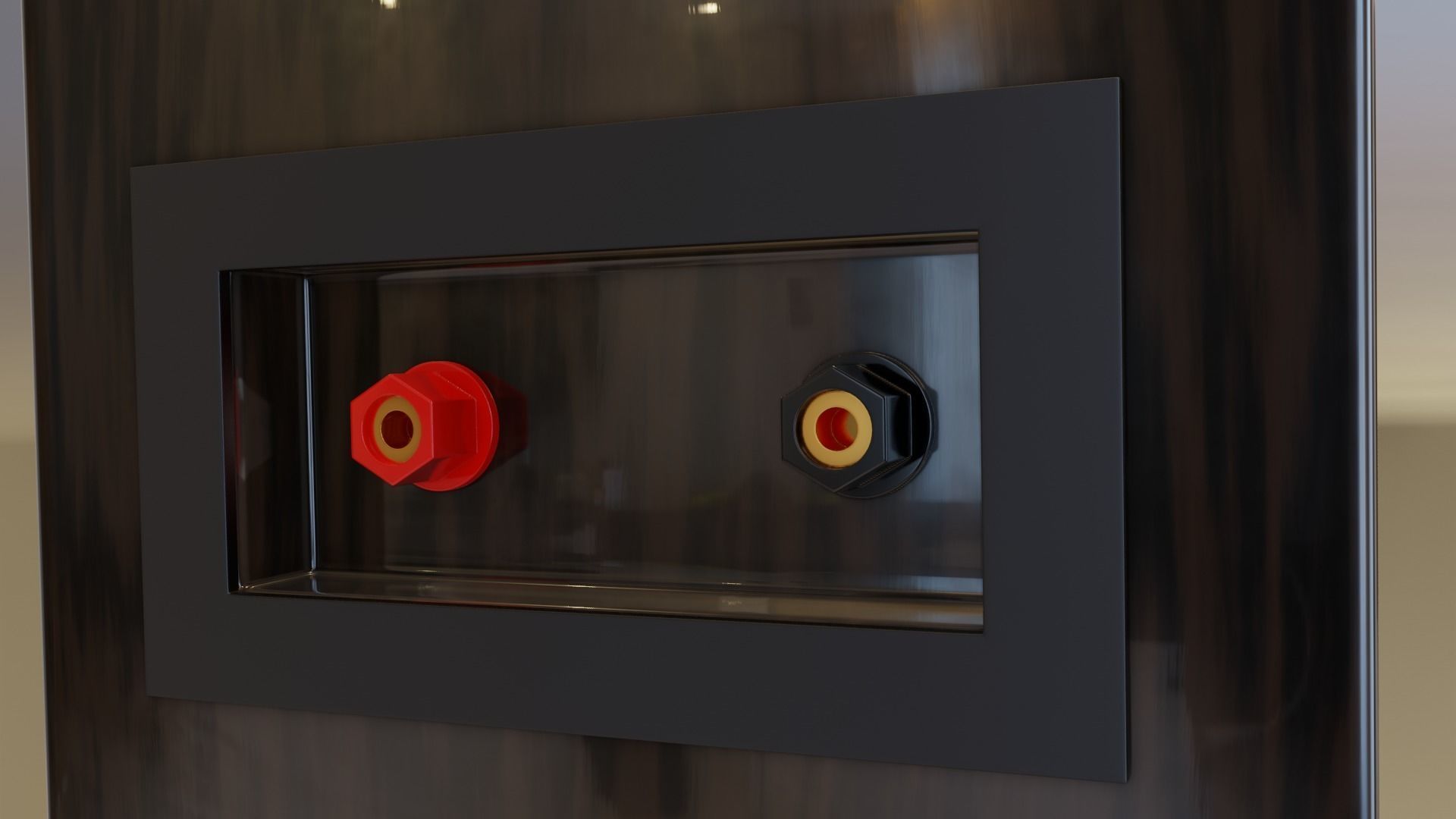 Wood speaker Low-poly 3D model_9