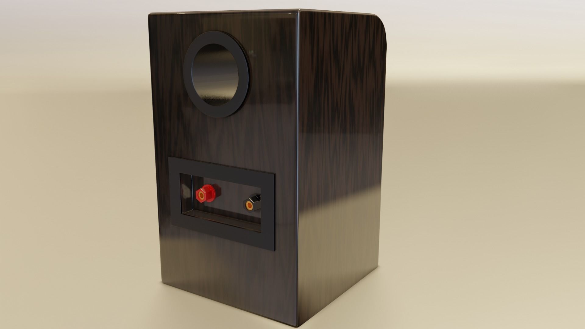 Wood speaker Low-poly 3D model_6