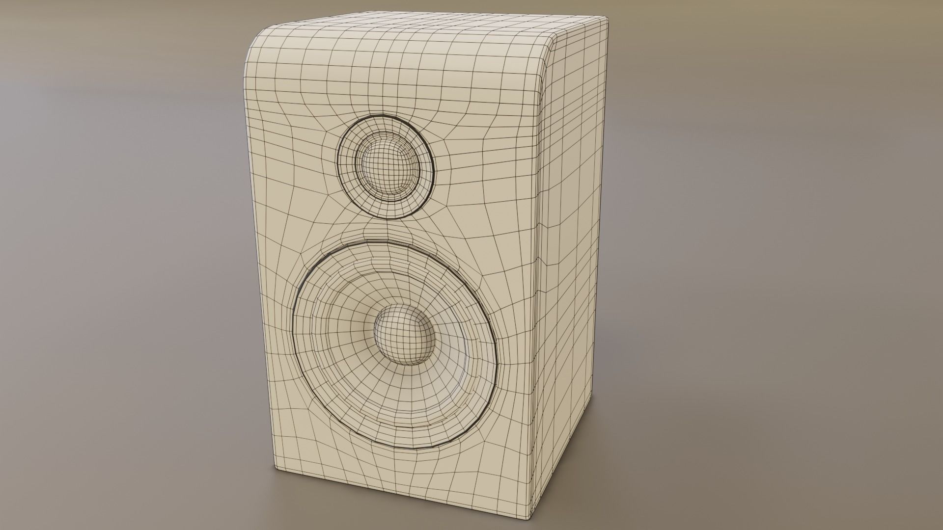 Wood speaker Low-poly 3D model_11