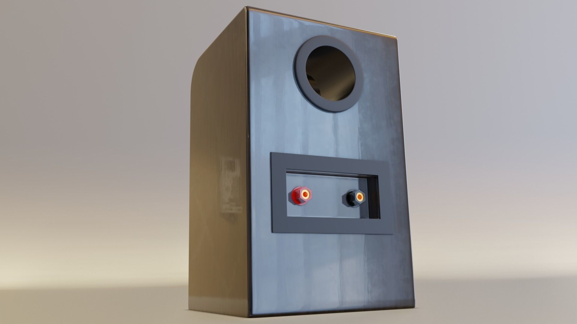 Wood speaker Low-poly 3D model_7