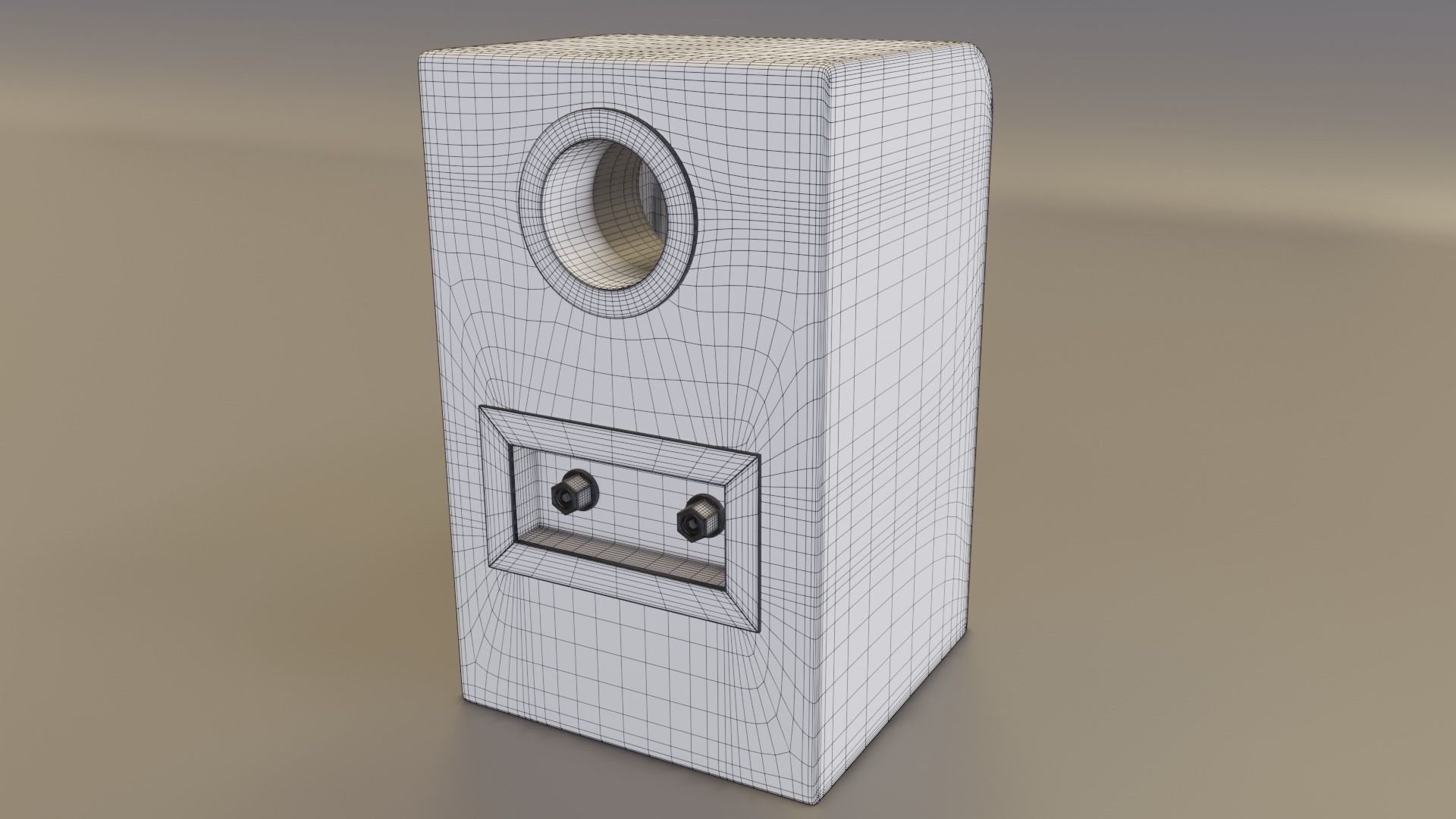 Wood speaker Low-poly 3D model_20