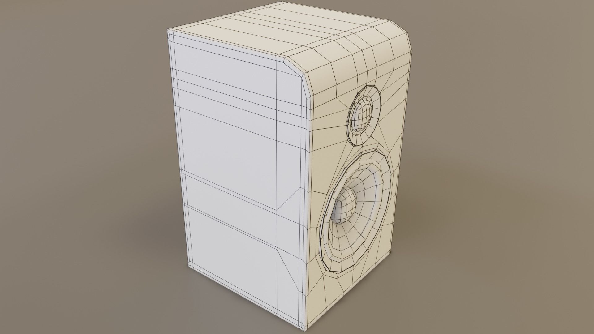 Wood speaker Low-poly 3D model_14