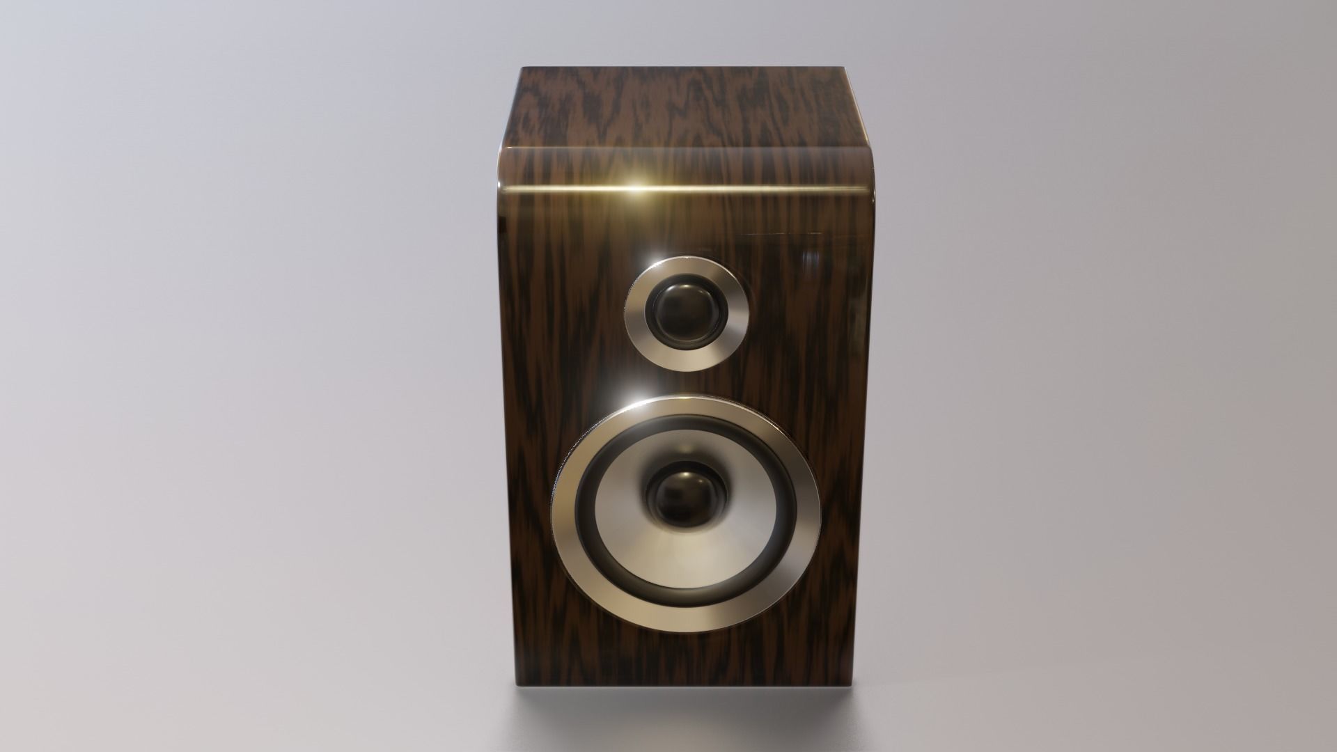 Wood speaker Low-poly 3D model_3