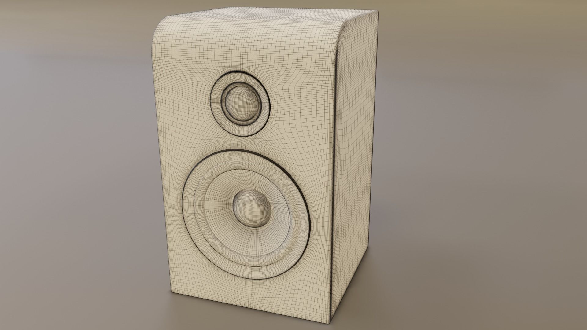 Wood speaker Low-poly 3D model_28