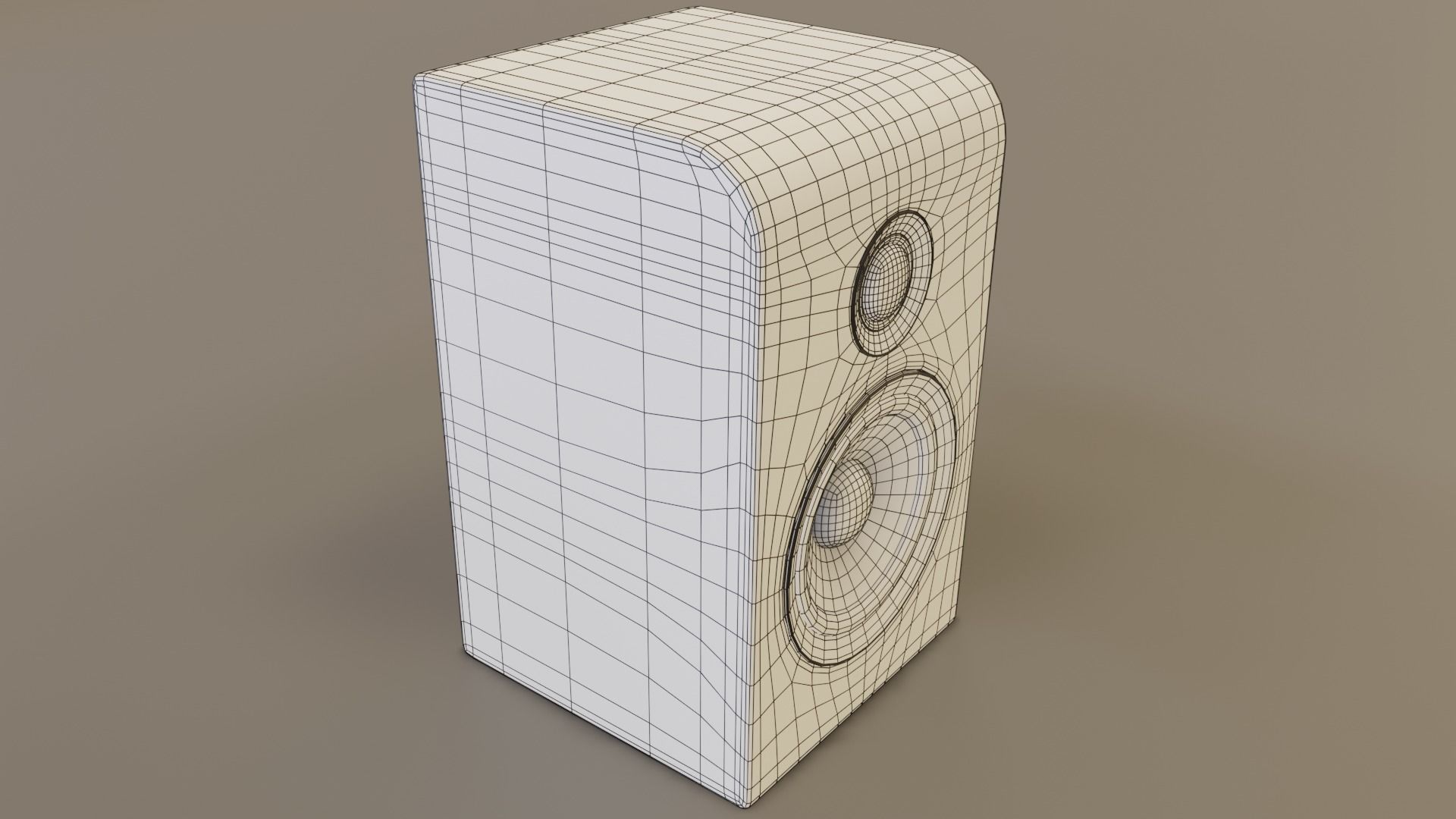 Wood speaker Low-poly 3D model_15