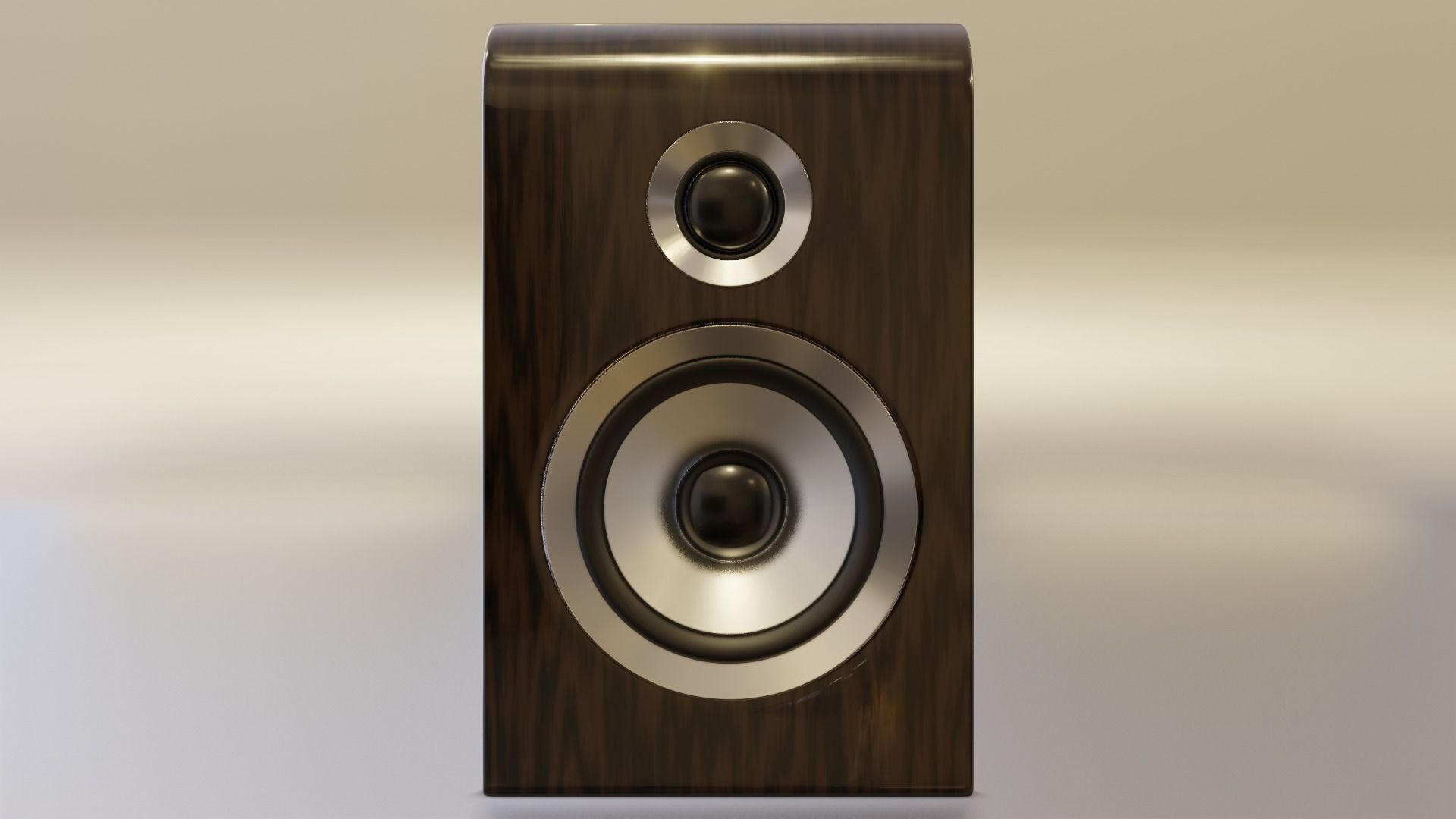Wood speaker Low-poly 3D model_2