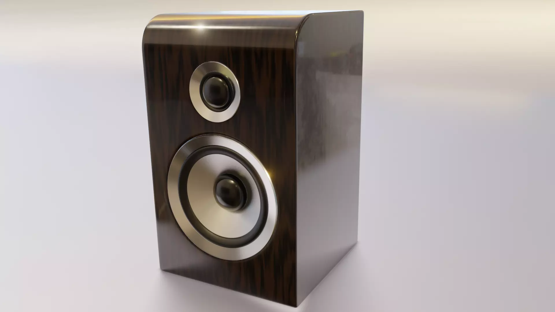 Wood speaker Low-poly 3D model_0