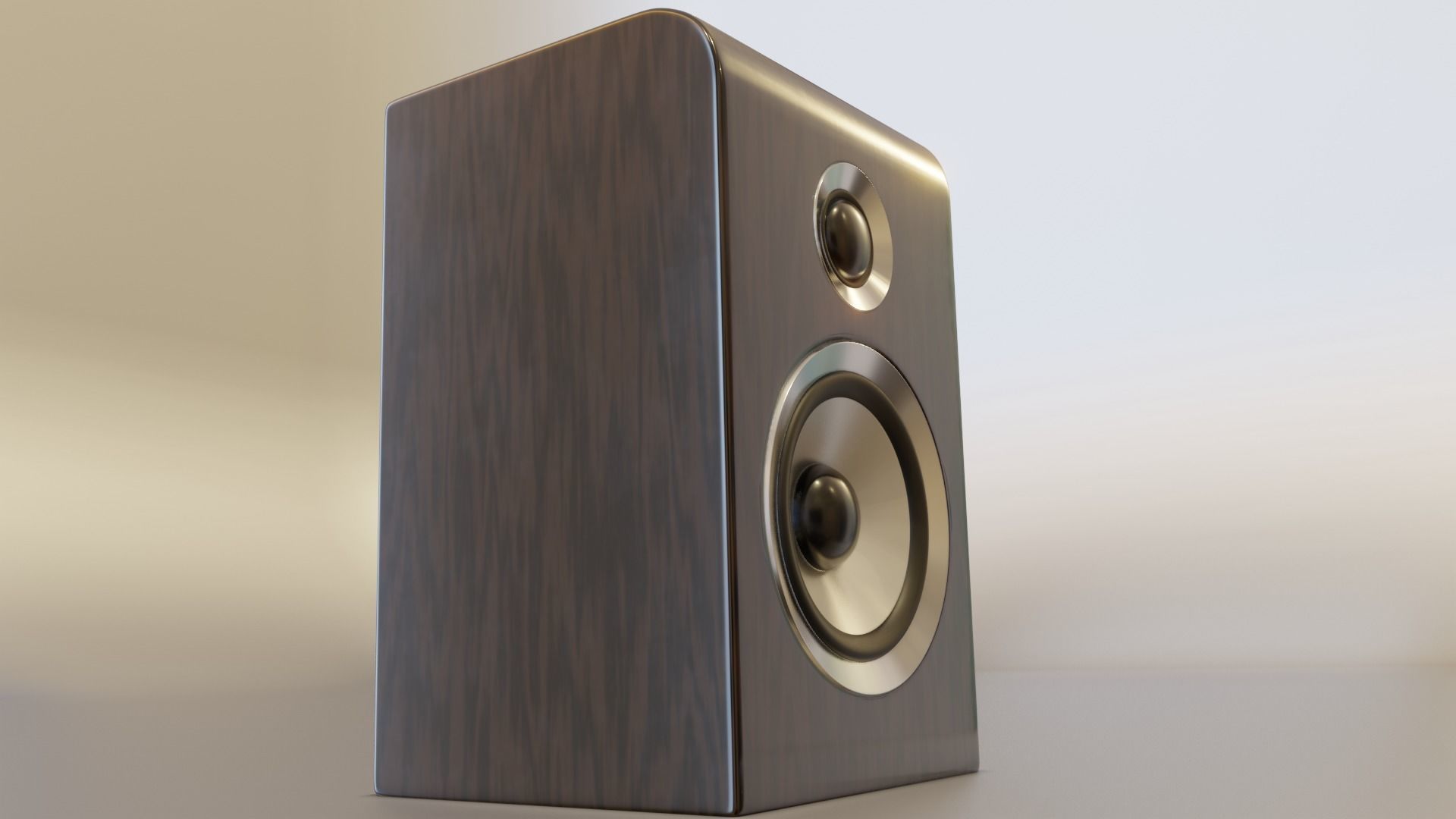 Wood speaker Low-poly 3D model_5