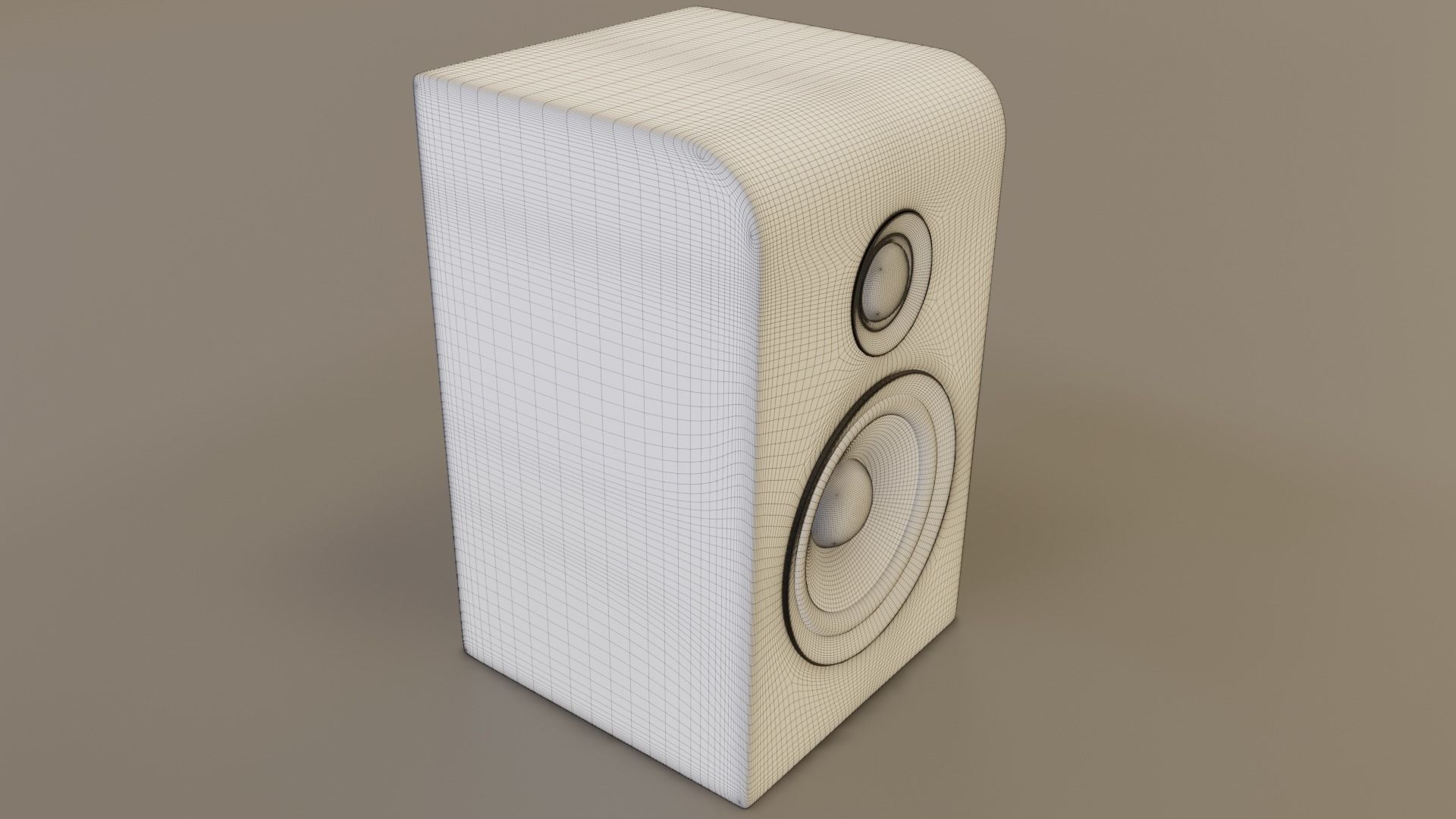 Wood speaker Low-poly 3D model_17