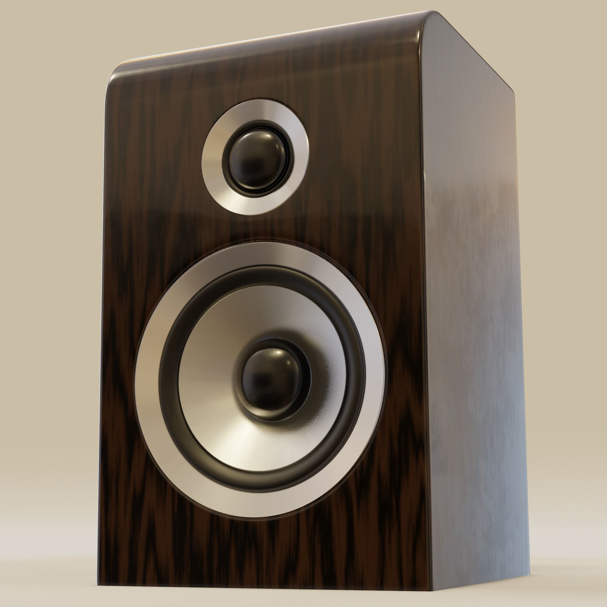 Wood speaker Low-poly 3D model_27