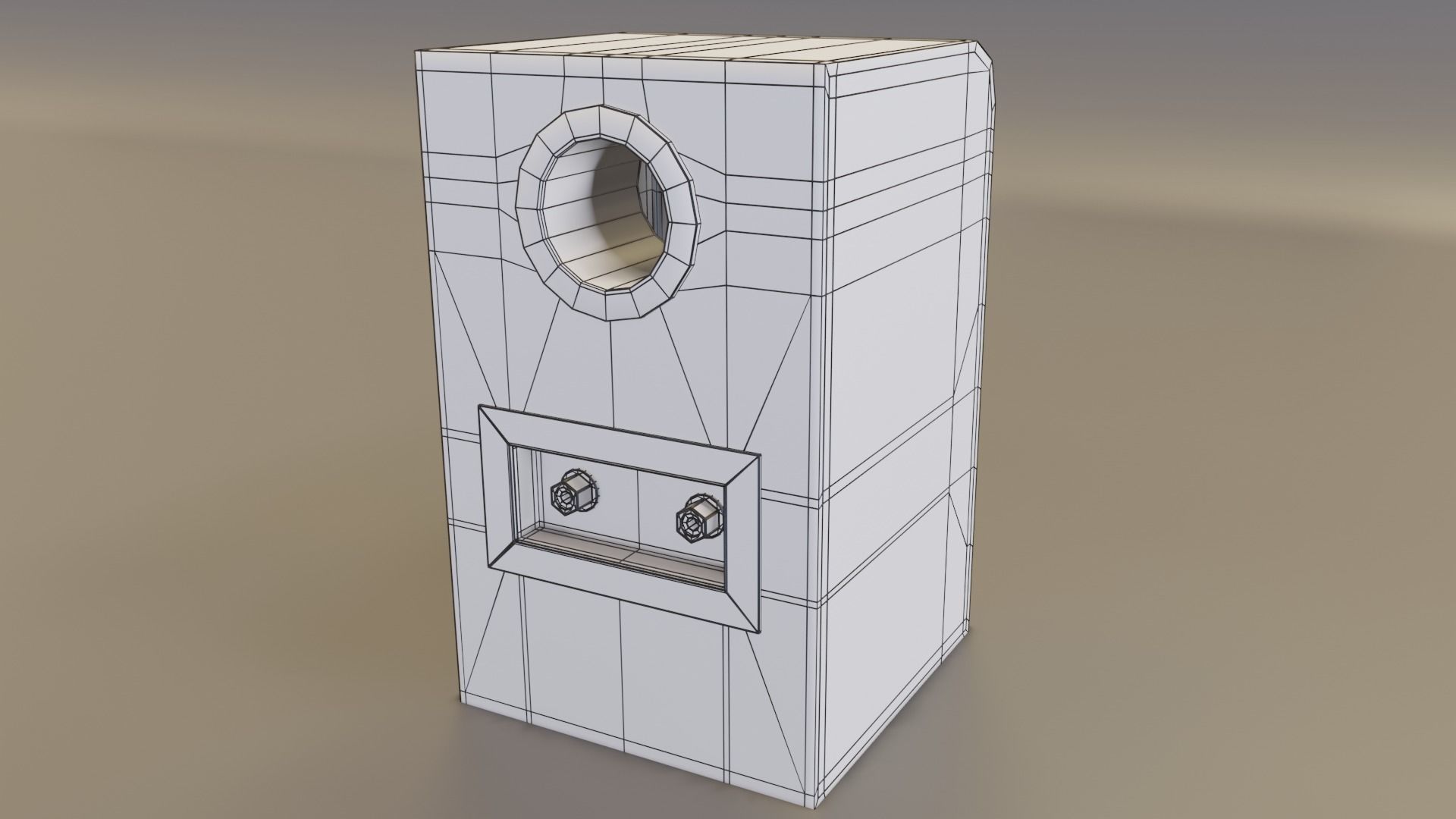 Wood speaker Low-poly 3D model_18