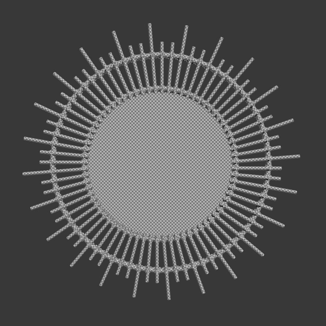 Planete rattan mirror  3D model_4