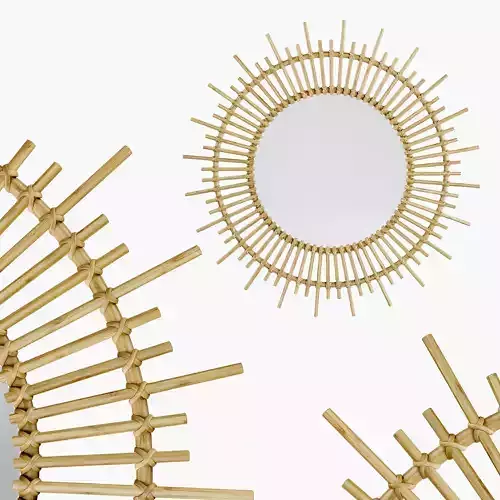 Planete rattan mirror 