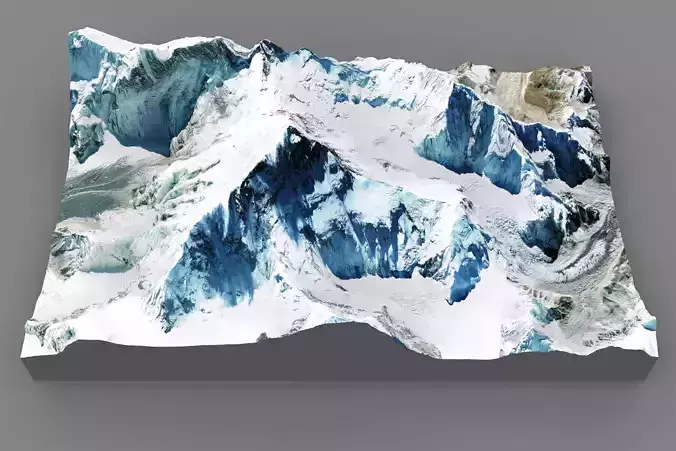 Mount Everest  8848 meters 3D model