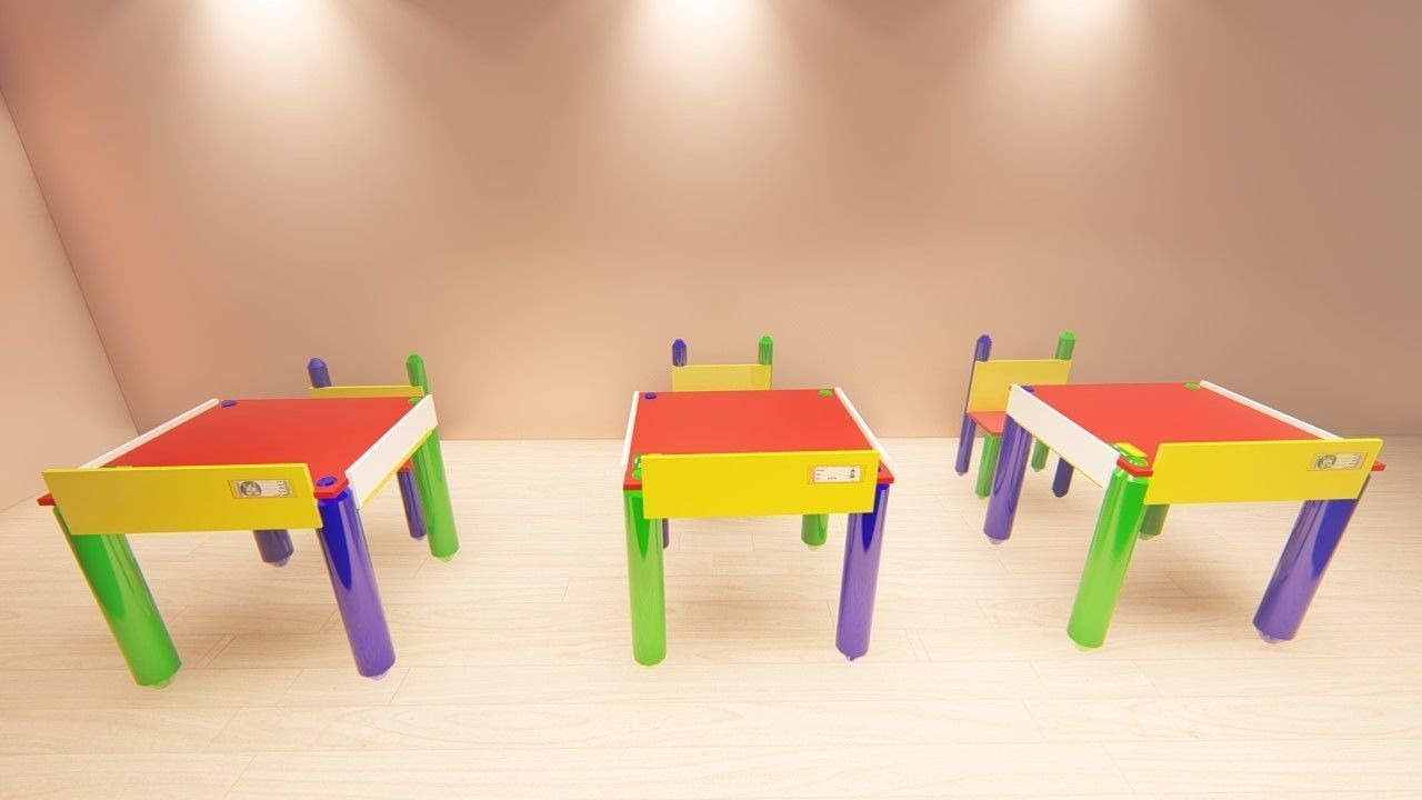 KG desk with chaire 3D model_6