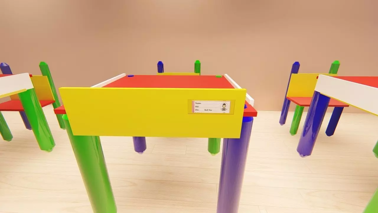 KG desk with chaire 3D model_0
