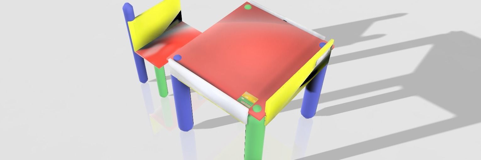 KG desk with chaire 3D model_9