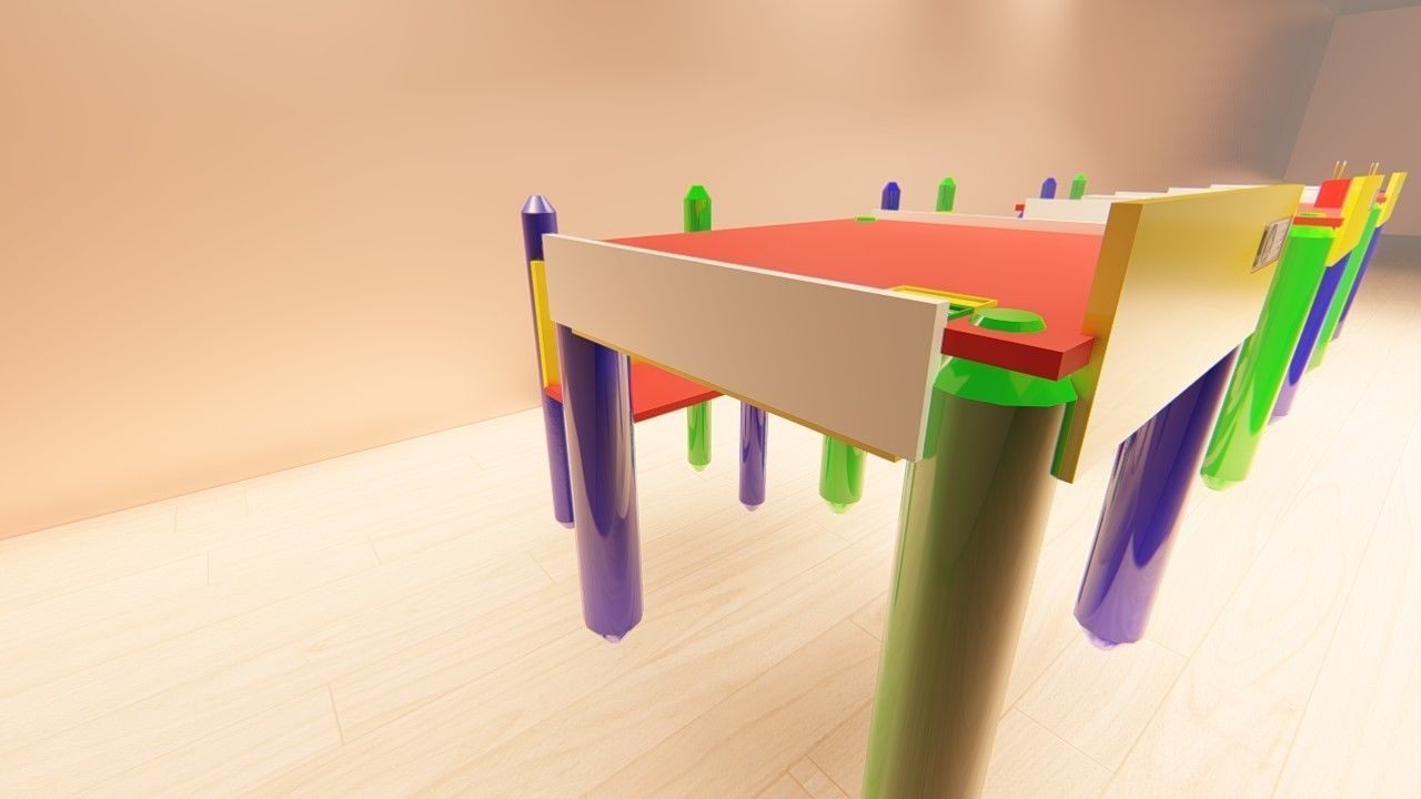 KG desk with chaire 3D model_2