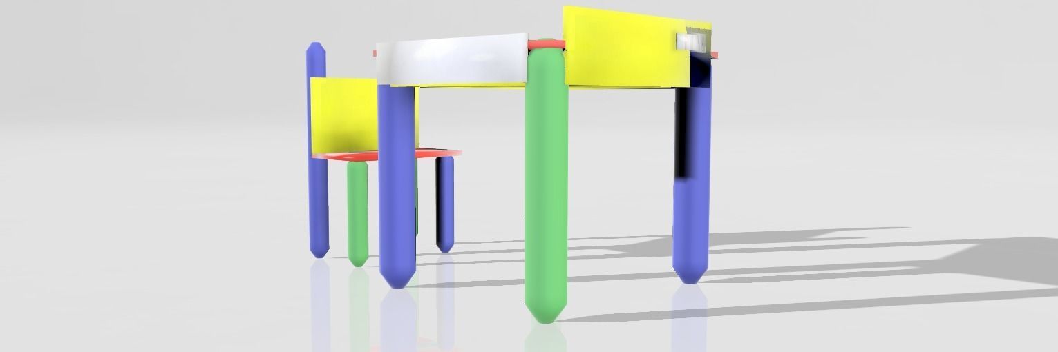 KG desk with chaire 3D model_8