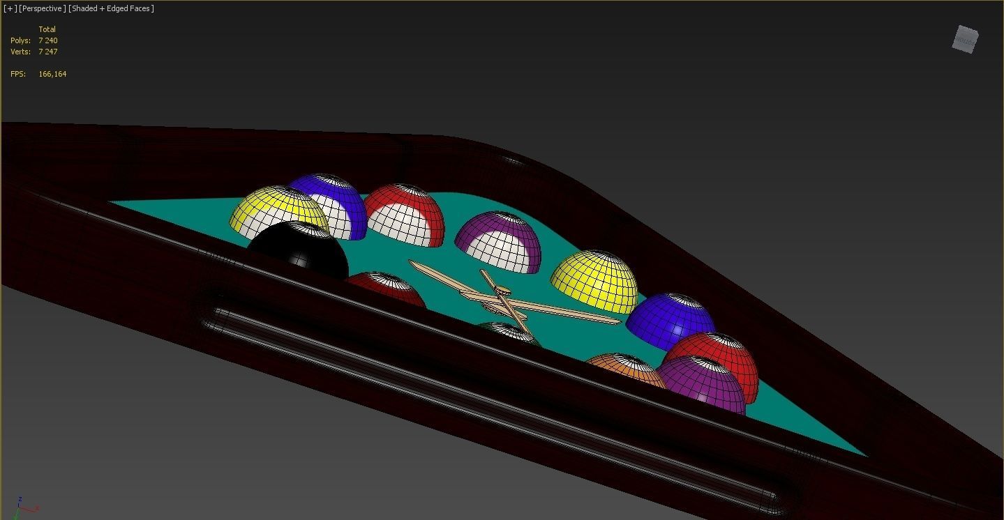 Wall clock billiard 3D model_24