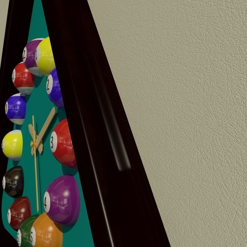 Wall clock billiard 3D model_7