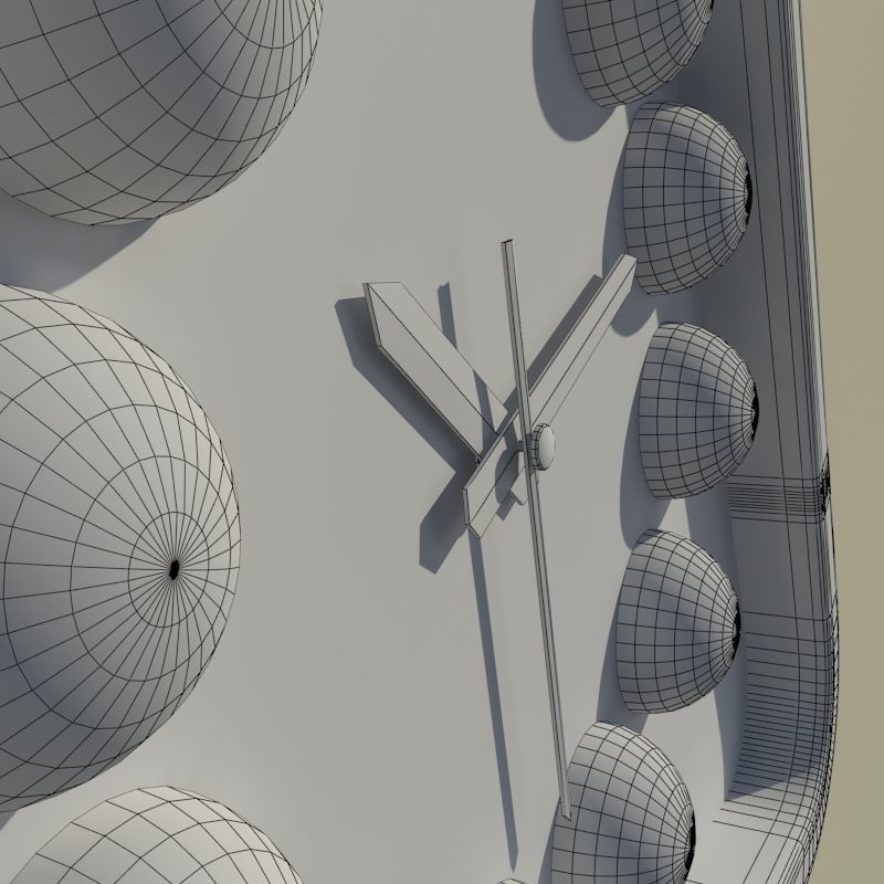 Wall clock billiard 3D model_11