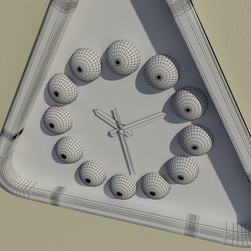 Wall clock billiard 3D model_10