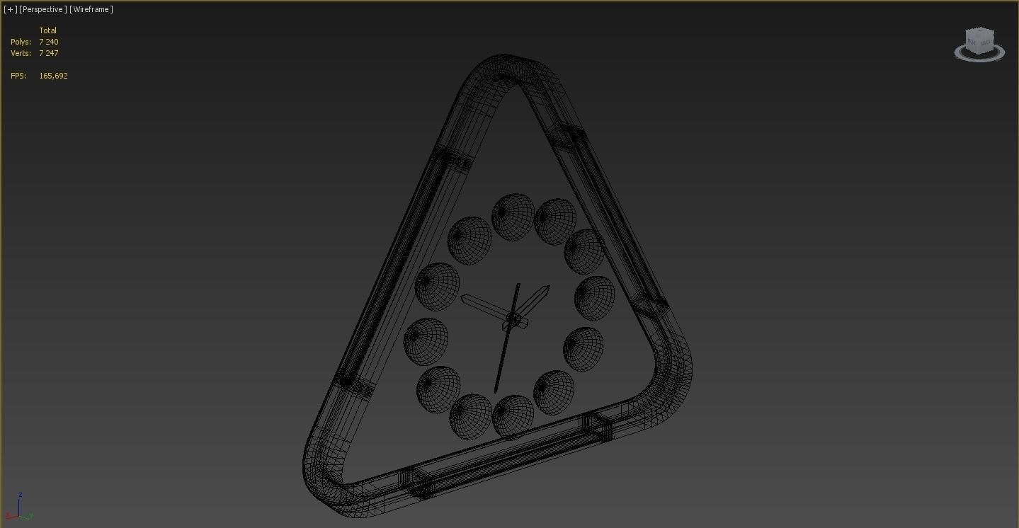 Wall clock billiard 3D model_21