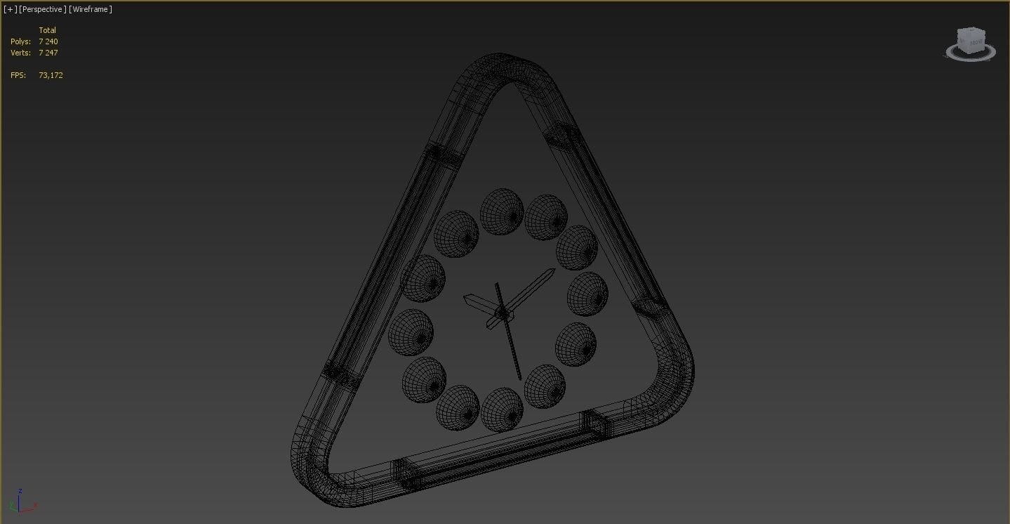 Wall clock billiard 3D model_19