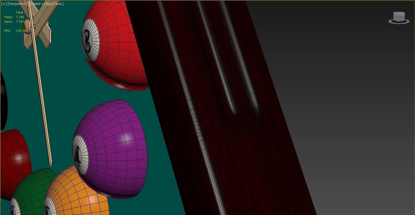 Wall clock billiard 3D model_26