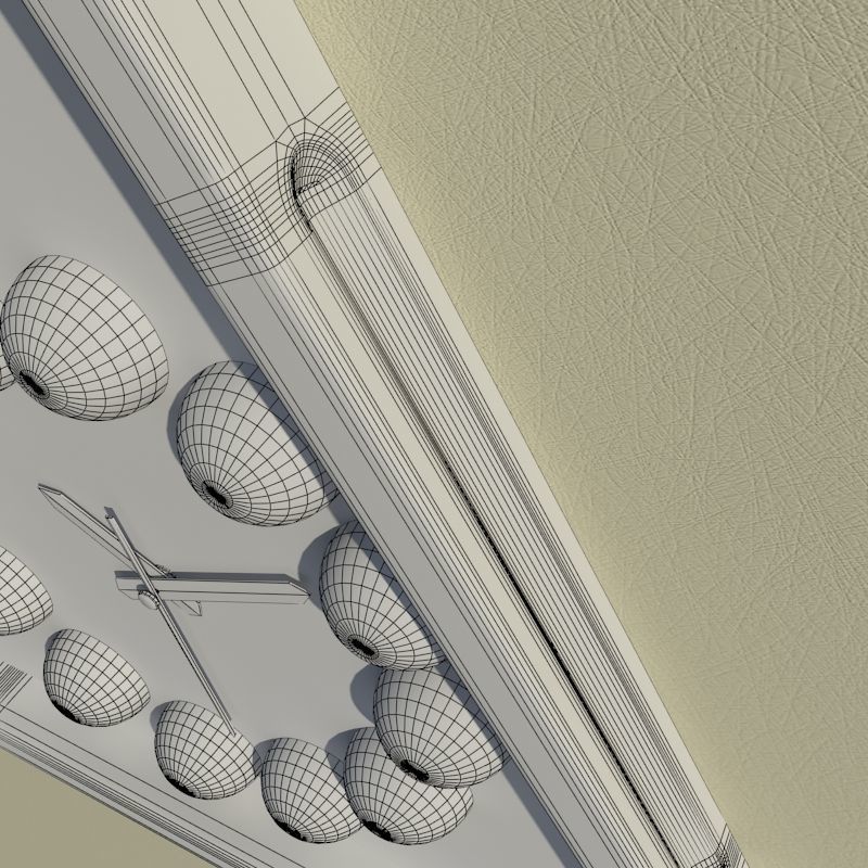 Wall clock billiard 3D model_15