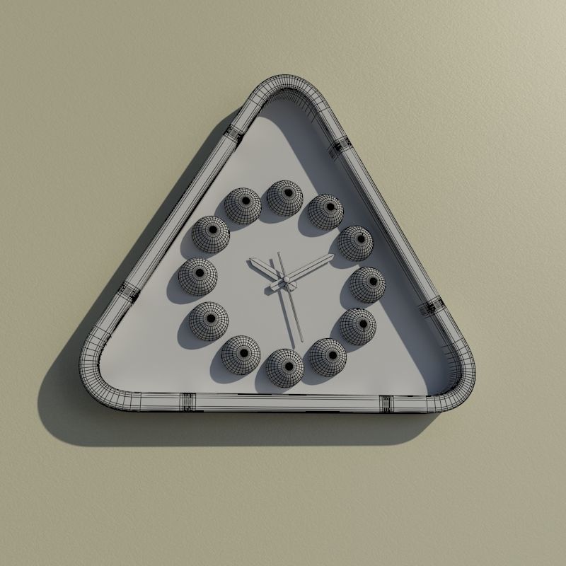 Wall clock billiard 3D model_9