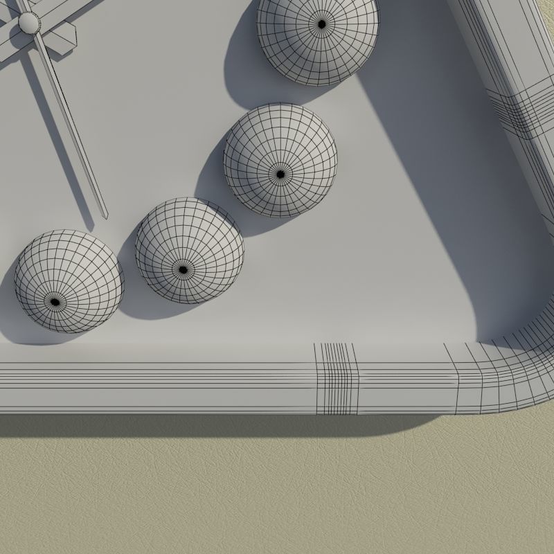 Wall clock billiard 3D model_12