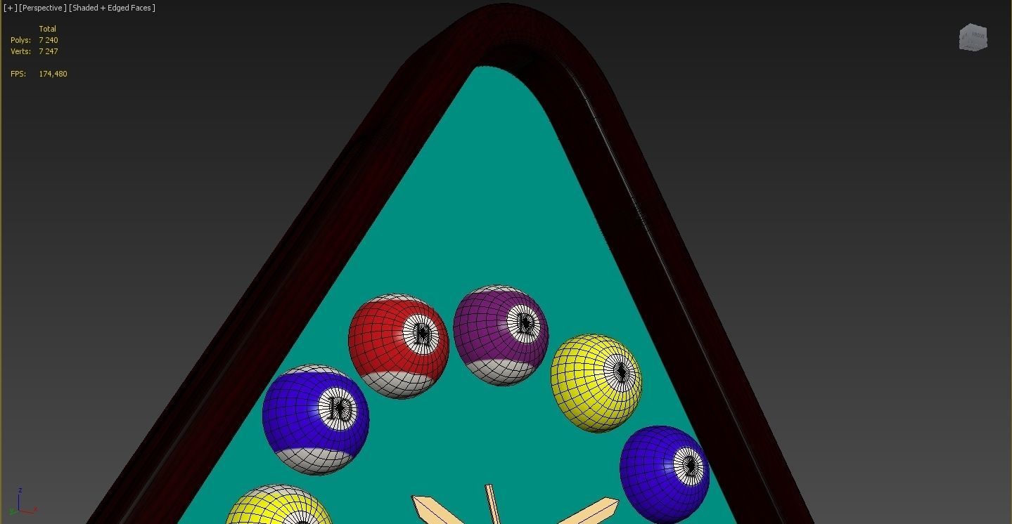Wall clock billiard 3D model_22