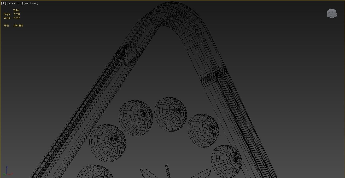 Wall clock billiard 3D model_23