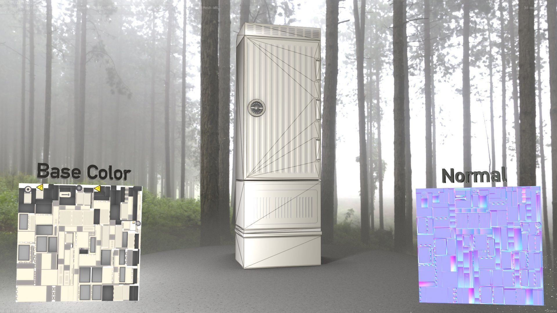 Electrical Distribution Cabinet 170 Low-poly 3D model_3