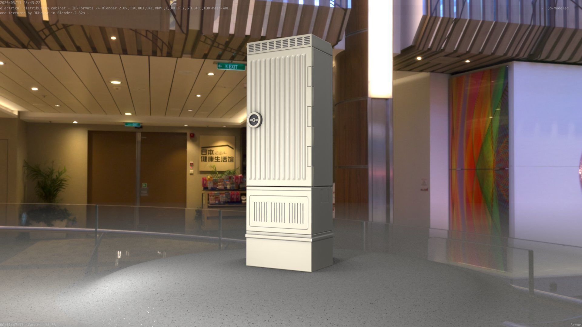 Electrical Distribution Cabinet 170 Low-poly 3D model_86