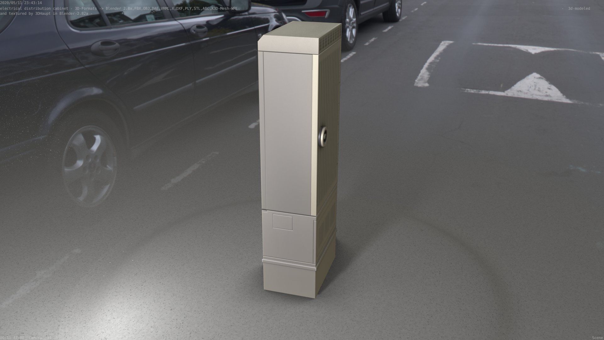 Electrical Distribution Cabinet 170 Low-poly 3D model_77