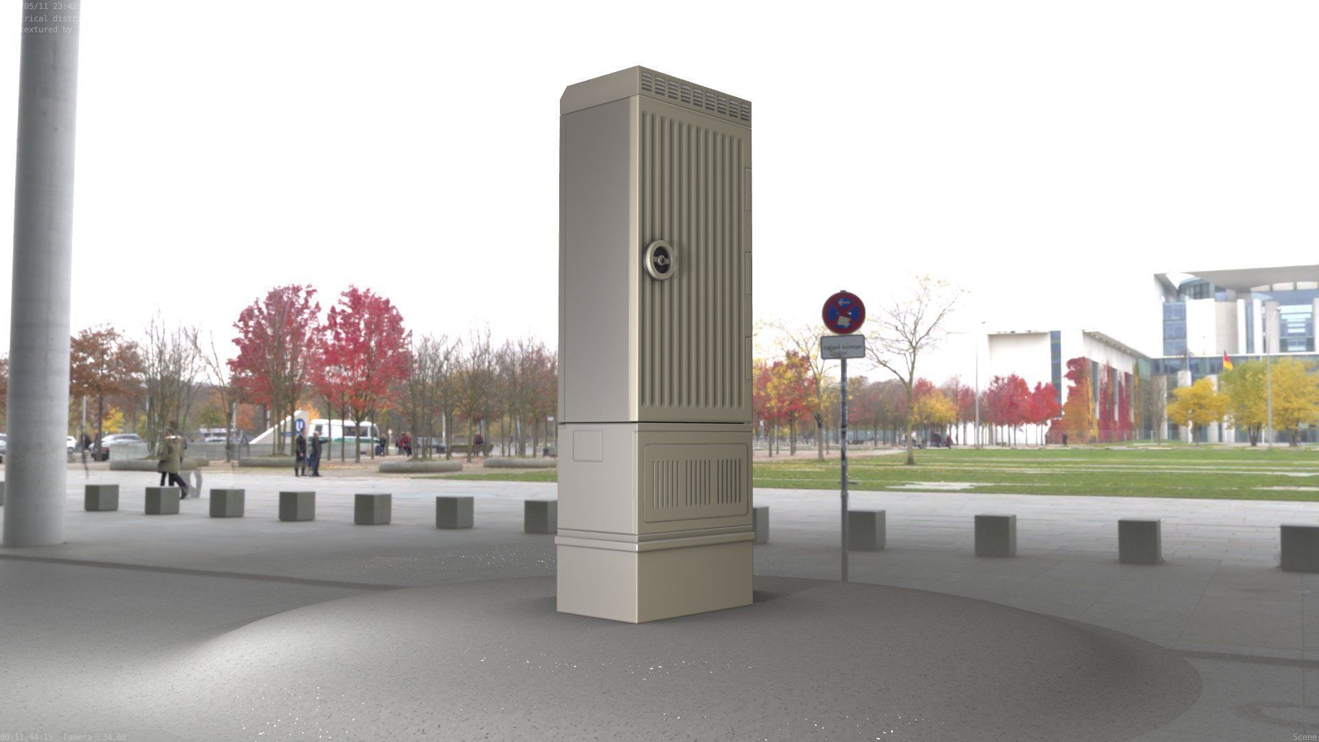 Electrical Distribution Cabinet 170 Low-poly 3D model_17