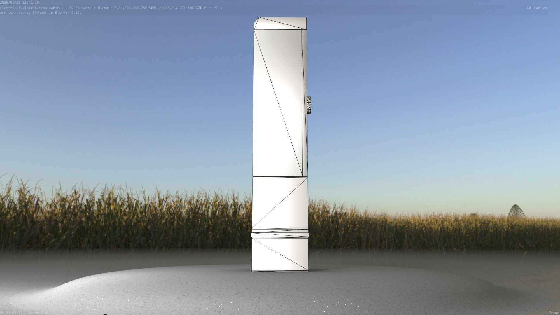 Electrical Distribution Cabinet 170 Low-poly 3D model_37