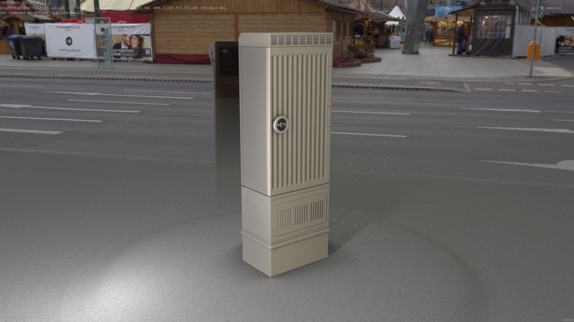 Electrical Distribution Cabinet 170 Low-poly 3D model_80