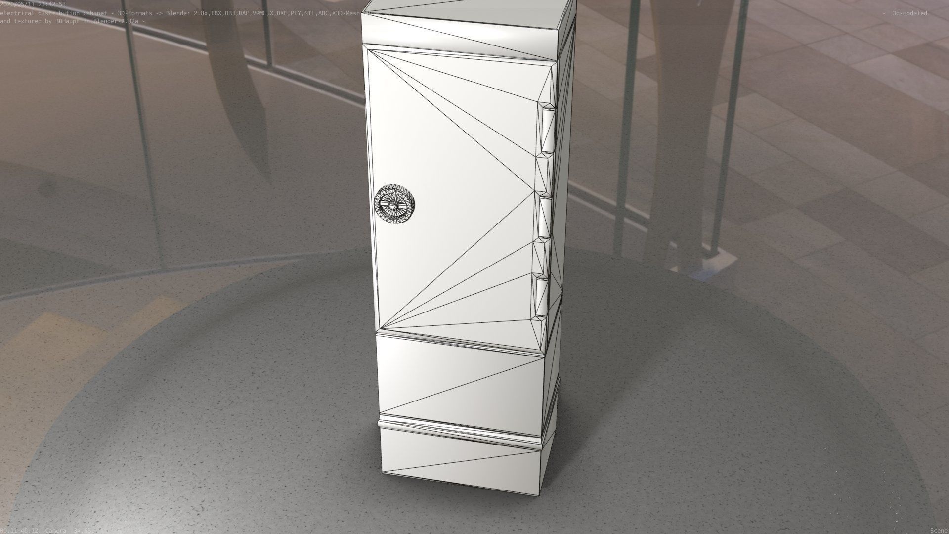 Electrical Distribution Cabinet 170 Low-poly 3D model_57