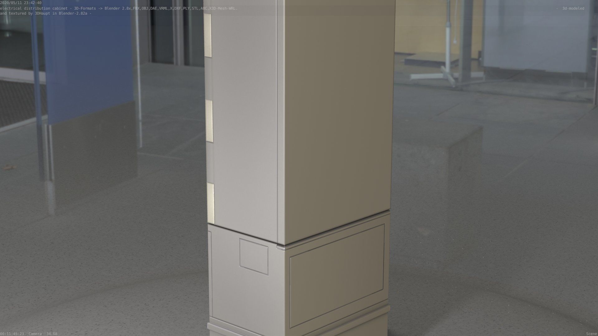 Electrical Distribution Cabinet 170 Low-poly 3D model_44
