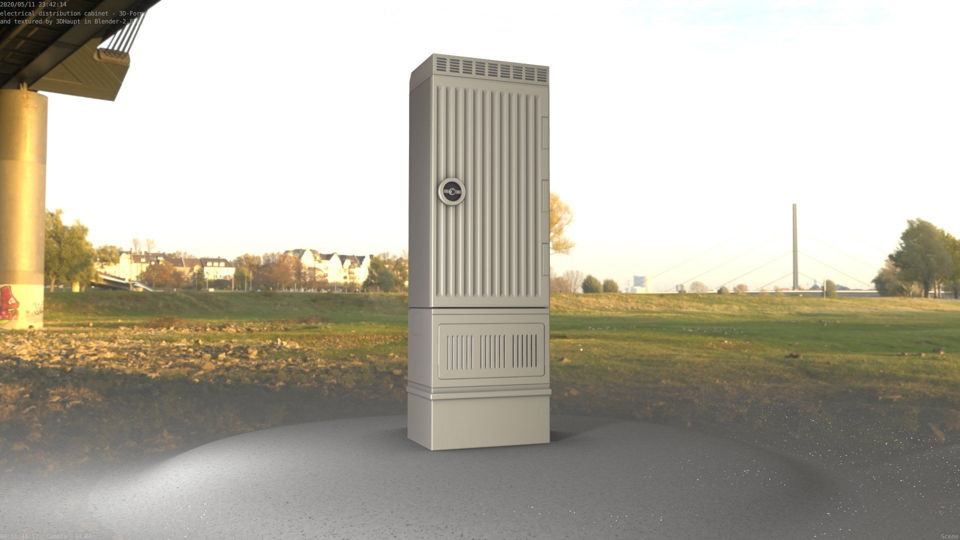 Electrical Distribution Cabinet 170 Low-poly 3D model_19