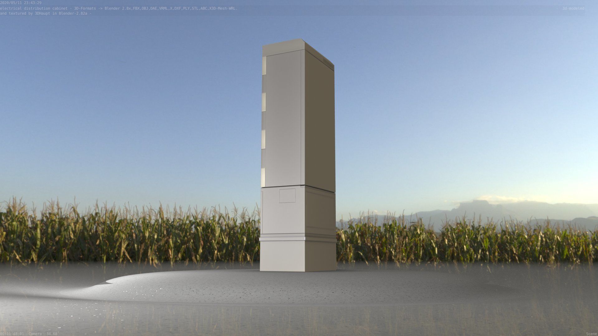 Electrical Distribution Cabinet 170 Low-poly 3D model_94