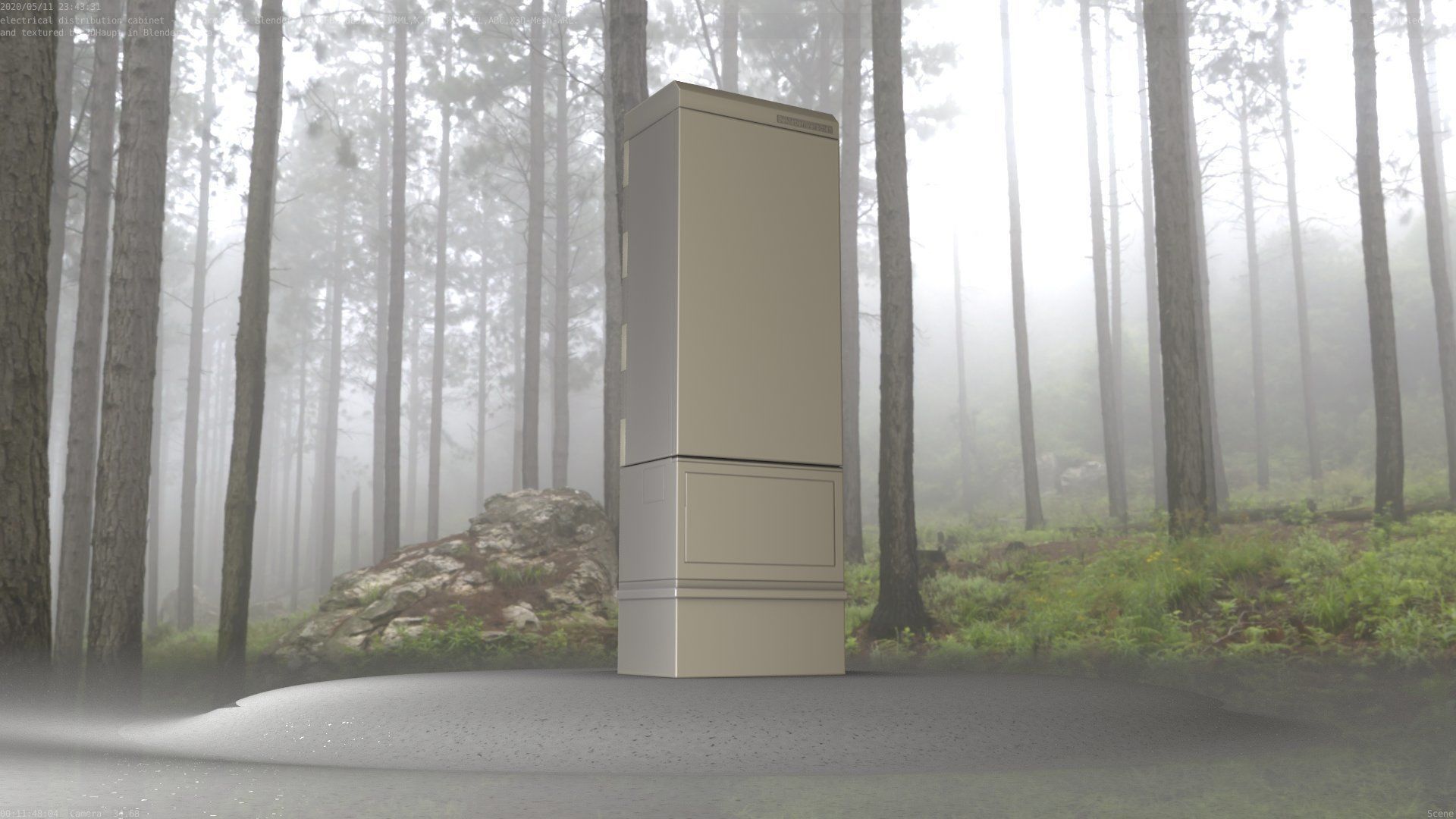 Electrical Distribution Cabinet 170 Low-poly 3D model_97