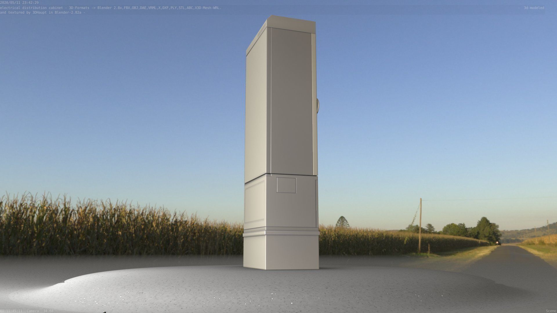 Electrical Distribution Cabinet 170 Low-poly 3D model_36