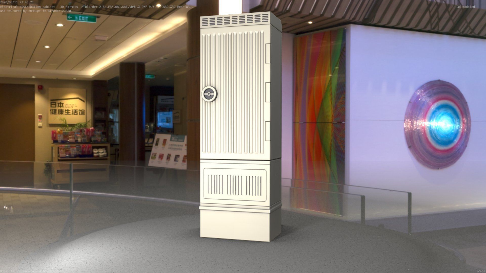 Electrical Distribution Cabinet 170 Low-poly 3D model_85